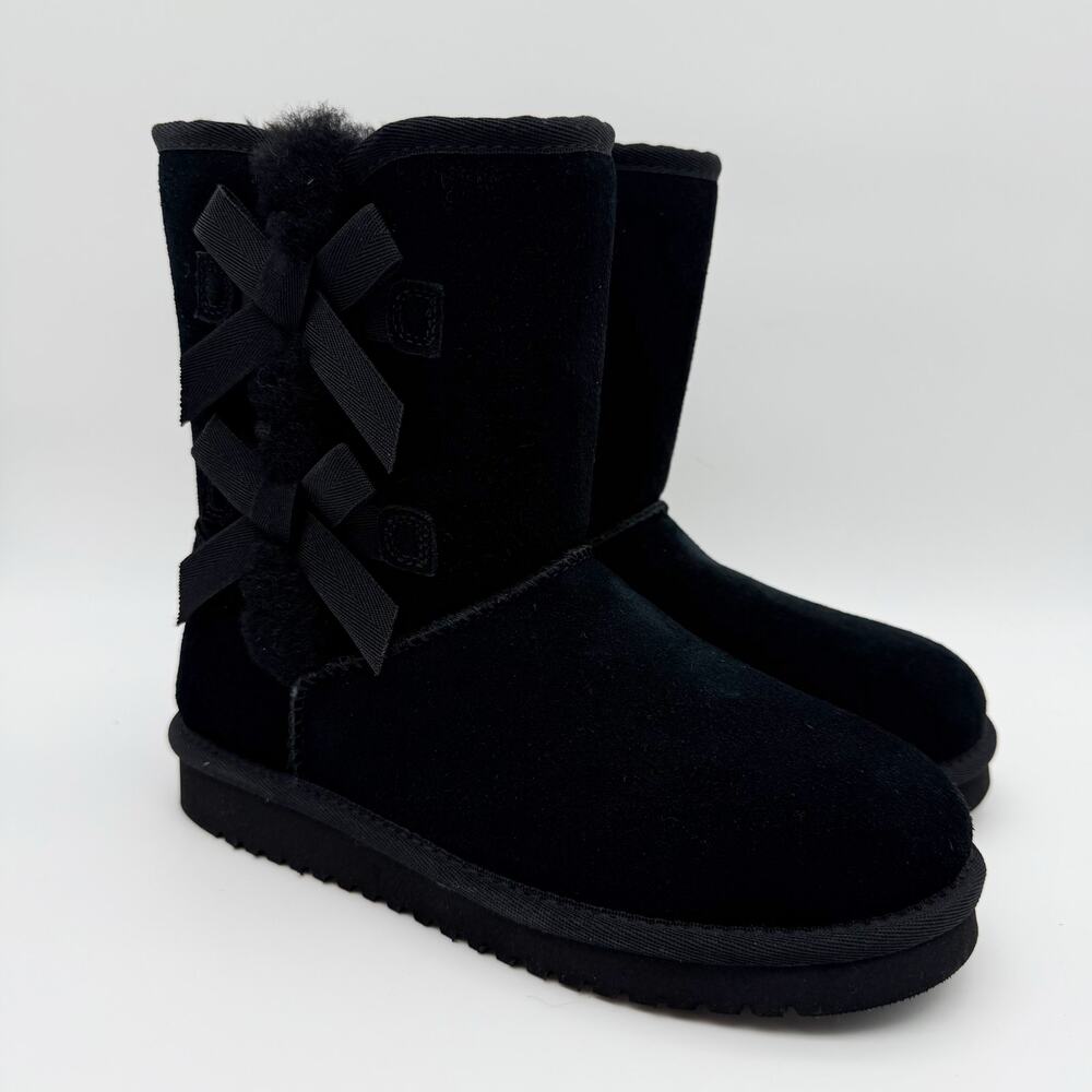 Koolaburra by UGG Womens Victoria Short Winter Boots US 5 EU 36 Black Suede NIB - Picture 4 of 11